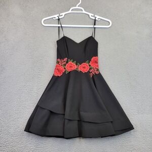 B Darlin Whimsigoth Dress Womens 2 Y2K Floral HOCO Tiered Baddie Babydoll Junior